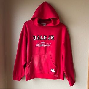 VTG Dale Earnhardt Jr Budweiser Hoodie Sweatshirt 90’s Red Men’s Size XL *Flaws